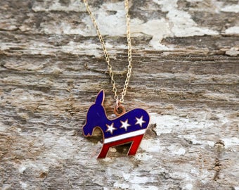 Political Democratic Donkey Necklace