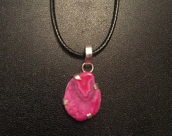 Bright pink gemstone necklace