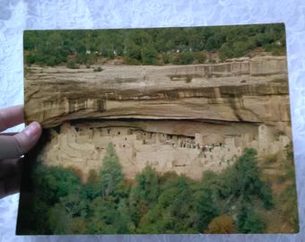 Cliff Dwelling Vintage 70s Oversized Postcard