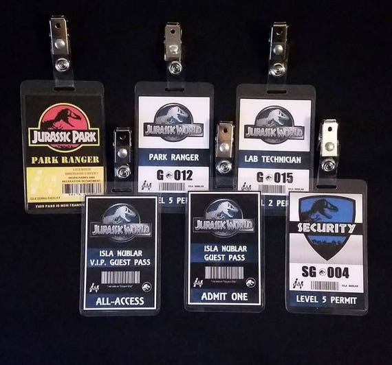 Jurassic World / Jurassic Park ID Badges