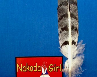 Native American *Nakoda Made* Hand Painted Replica GOSH Hawk Feather