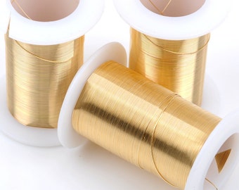 Gold CRAFT WIRE, Tarnish Resistant Craft Wire, wire wrapping, 24 gauge, 24 ga gold wire, Bead Smith Wire, 30 yards (90 feet) spool wir0034