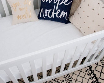 Carpe Noctem Pillow, Navy and White