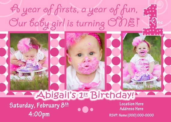 1st birthday girl invitations