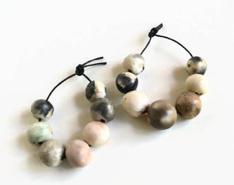 Pitfired beads, smoke fired beads, earthenware beads, ceramic beads, handmade clay beads, beads from South Africa, art beads, handmade
