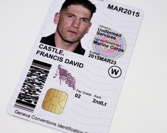 The Punisher Cosplay ID Cards - Frank Castle, Jon Bernthal, Dinah Madani, Amber Rose Revah, Homeland Security,
