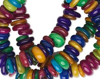 Mother of Pearl beads, Multicolor Beads, MOP Beads, Shell Beads, 6x1 to 9x4mm, 15 inch strand, D550