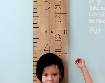 Growth Chart - Engraved Growth Chart Ruler - Growth Chart Wooden Ruler - Engraved Kids Height Chart - Family Growth Chart - Measuring Stick