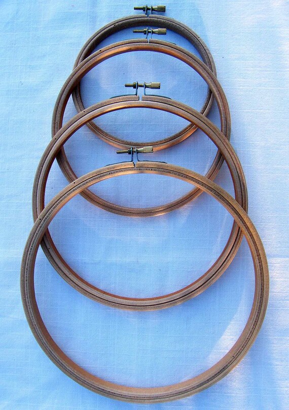 Large round embroidery hoops various sizes for working