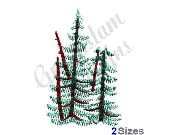 Evergreen Trees Machine Embroidery Design