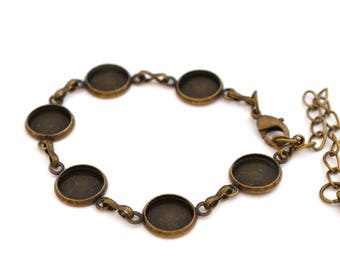 Bracelet 6 round cabochon