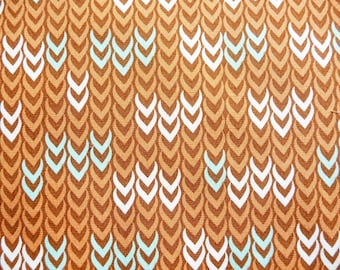 Khristian Howell Rust/ Brown Tiny Chevron Patterned 100% Cotton Fabric