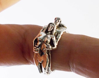 Adam And Eve Sterling Silver Erotic love Ring