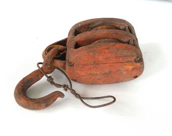Antique Wood Pulley Antique Implement American Antique Primitive Tool Farm Primitive Rustic American Tool Early Industrial Midwest Primitive