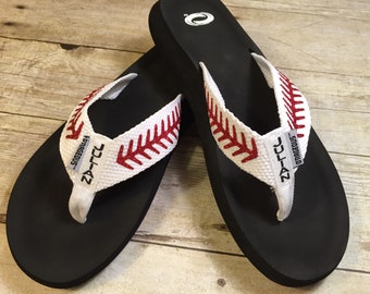 Personalized Sports and Dance Flip Flops, Sandals, Baseball, Cheer, Dance, MOM, Teacher Gifts, Wedding, Graduation, Swim Monogram Sandals