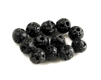 95 beads 4 mm natural lava stone