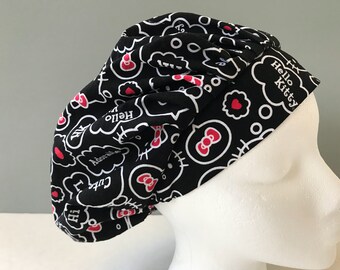 Bouffant Scrub Hat - Hello Kitty Thought Balloons