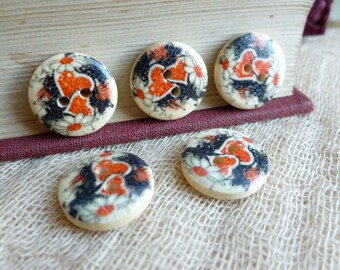 10x Wooden Button 15mm Button, Sewing, Dress Making Buttons Scrapbooking BT09