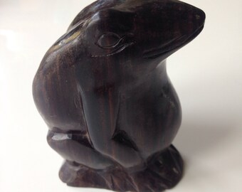 Vintage Figurine Coromandel Wooden Frog