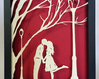 divine intervention papercut in shadow box hand cut