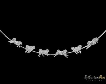 Samoyed Team necklace - sterling silver