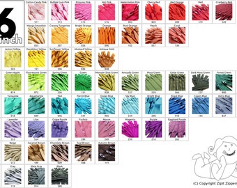 16 Inch Zippers- Your choice of 50- YKK Brand- Mix and Match cherry red orange yellow green blue gray brown cream hot pink white black