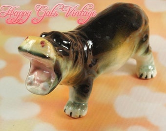 Hippo Figurine, Hippopotamus Figurine, Porcelain Hippopotamus Figurine, Vintage Hippopotamus Figurine, Ceramic Hippo Figurine, Hippo Gift