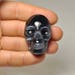Natural Carved Cat Eye Mexican Opal Skull shape Gemstone Black Silver Grey Color Pendant size 40x29x20 mm 149.40 Cts.