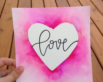 Love lettering and watercolor