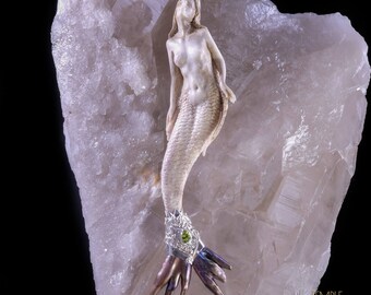 Mermaid Healing Wand *Pearl + Peridot * a9.1