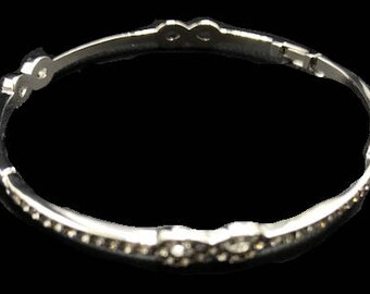 New Silver CZ Rhinestone Bangle Bracelet