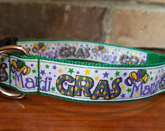 Mardi Gras Dog Collar - Large