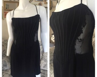 TADASHI Sheer Side Detail Dress Size: 6