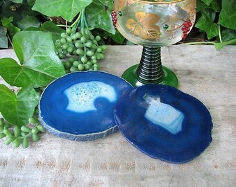 Set of 2 Brazilian Agate Coasters With Cork Bottom, Stone Coasters, Rock Coaster, quartz coasters. cstr1f