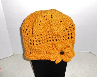 Roaring 20's Crocheted Cap Hat, Great Chemo Hat Lady's Adult L