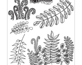 Dyan Reaveley's Dylusions Cling Stamp Collections 8.5"X7" - OODLES OF FOLIAGE