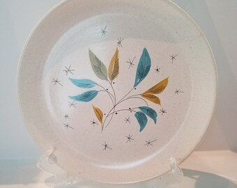 Designer 50s Mid-Century Dinner Plate (3 Available), Designed by Viktor Schreckengost; Free Form by Salem; Daybreak-Turquoise; USA