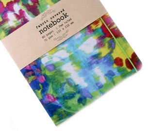 Spring Watercolour Upcycled Fabric Notebook