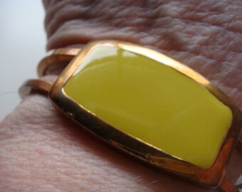 Copper and Yellow Stone Bracelet