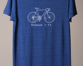 Richmond bike tee, Richmond Virginia tshirt, Richmond tshirt, RVA bicycle tshirt