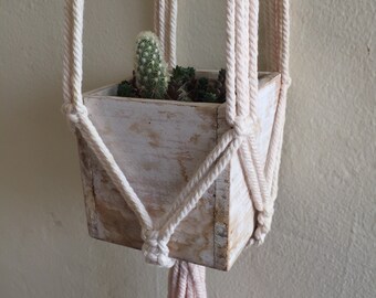 Light Pink Macrame Plant Hanger