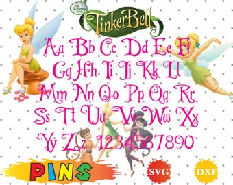 Tinkerbell font svg,dxf/Tinkerbell alphabet/Tinkerbell letter for Design,Print,Silhouette, Cricut