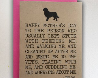 Bernese Mountain Dog - Happy Mother's Day from the Dog / Thanks for taking care of me