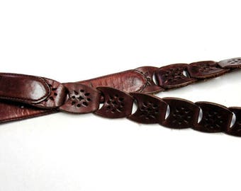 Western Brown Leather Belt Size L Large