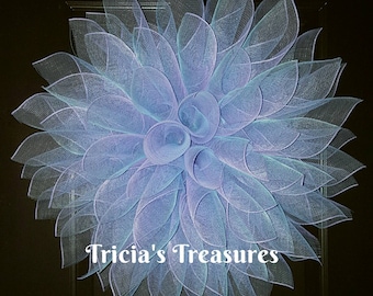 Dahlia Flower Wreath, Deco Mesh Dahlia, Deco Dahlia Wreath, Flower Wreath, Deco Mesh Flower Wreath, Front Door Wreath, Everyday Wreath
