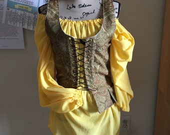 Corrina Pirate Wench Renaissance Tapestry Bodice Steel Boning