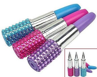 Lipsick Pens, Novelty Lipstick Pens, Makeup Artist Gift, Makeup Pens, Office Supplies, Ballpoint Pens, Funny Pens, Womans Pen, Lipstick Pens