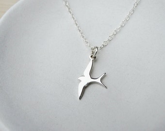 Silver Swallow Necklace, Sterling Silver
