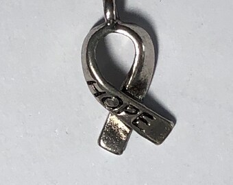 Tibetan Silver Hope Ribbon Charm