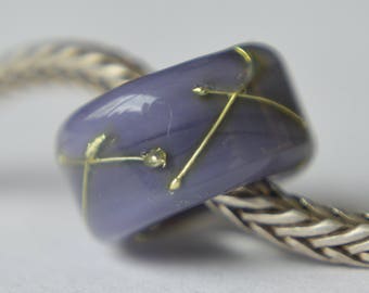 Unique Handmade Lampwork Glass European Charm Bead with Pure Silver - SRA - Fits all charm bracelets - Silver Core Options